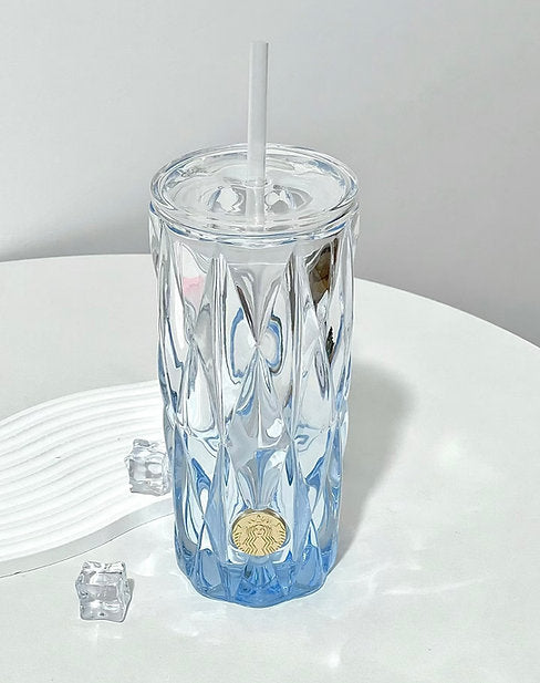 Vaso de vidrio Icy China con pajita