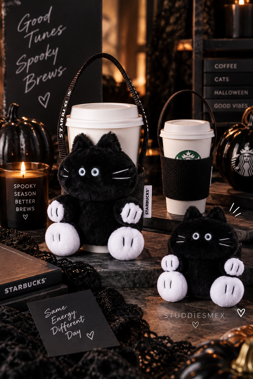 Starbucks Halloween 2026 TW Black Cat Plush Cup Sleeve