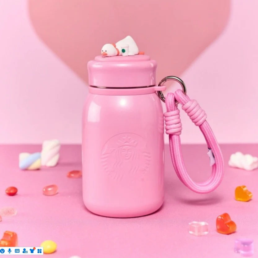 Termo de acero inoxidable Thermos Starbucks China 2026 Pupu Duck Valentine's Day series 370ml 13.02oz