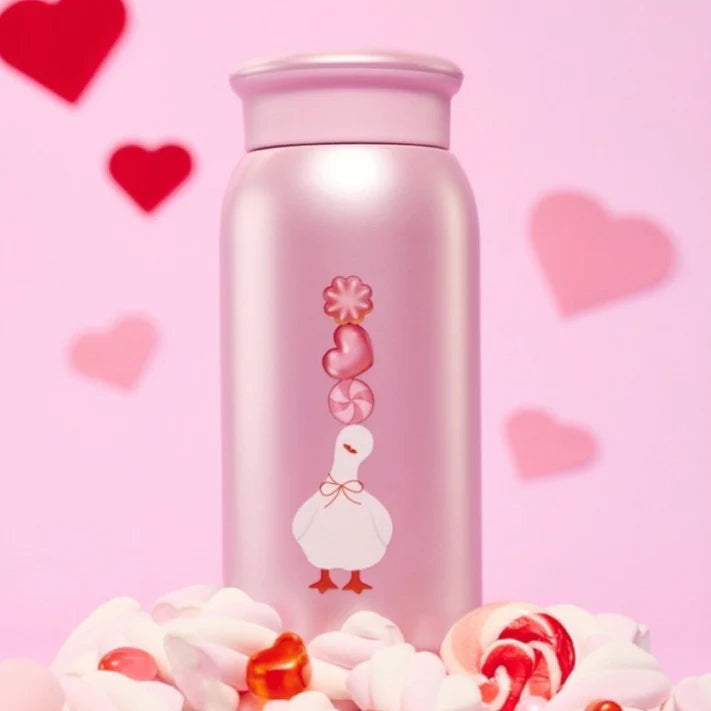 Termo de acero inoxidable Starbucks China 2026 Pupu Duck Valentine's Day series 355ml 12.49oz