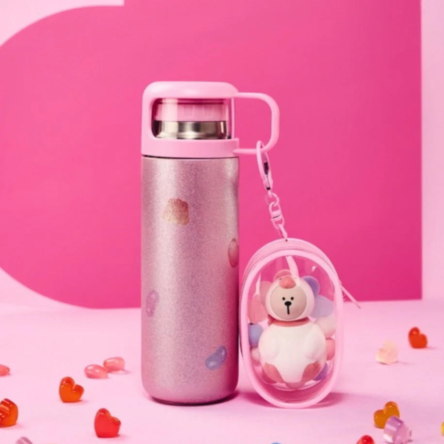 Termo de Acero Inoxidable con llavero Starbucks China 2026 Pupu Duck Valentine's Day series 360ml 12.67oz