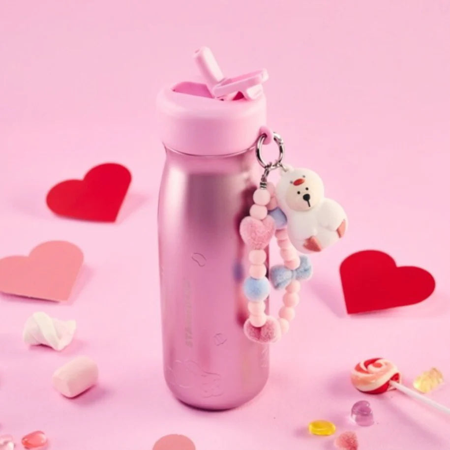 Termo de acero inoxidable con llavero Starbucks China 2026 Pupu Duck Valentine's Day series stainless 560ml 19.71oz