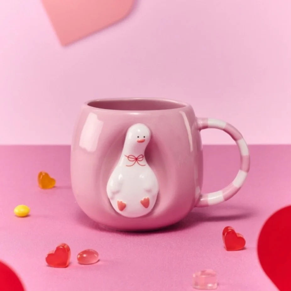 Taza de cerámica Starbucks China 2026 Pupu Duck Valentine's Day series 400ml 14.08oz