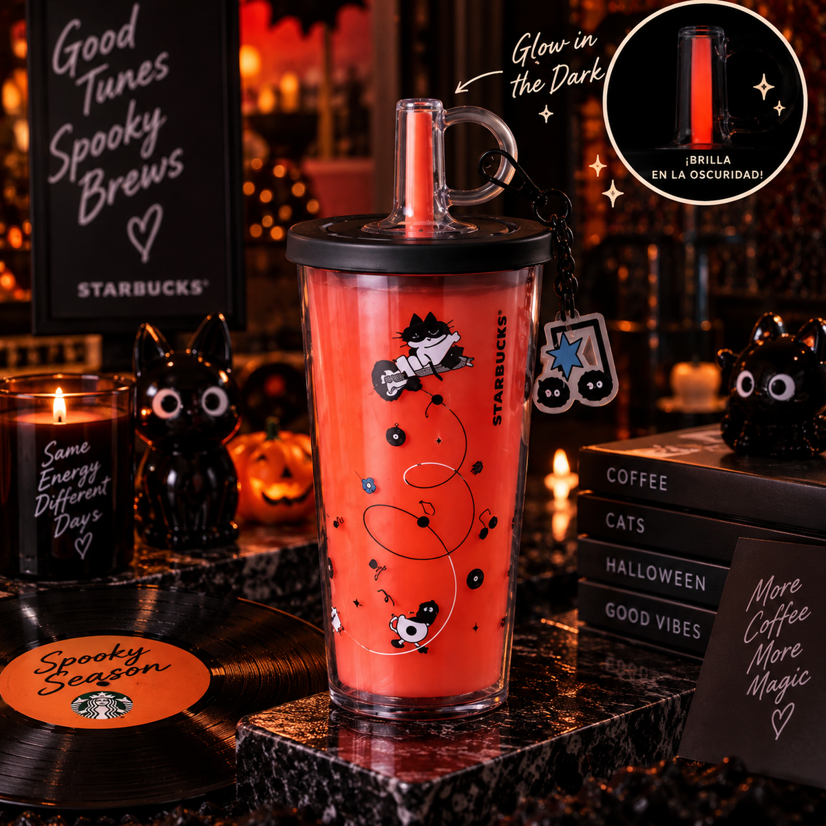 Starbucks Taiwan 2026 Halloween Black Cat Glow-in-the-Dark Cold Cup 473ml