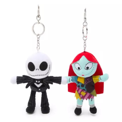 Disney Store US | Jack Skellington & Sally Plush Keychain Bag Charm Set 🎃🖤