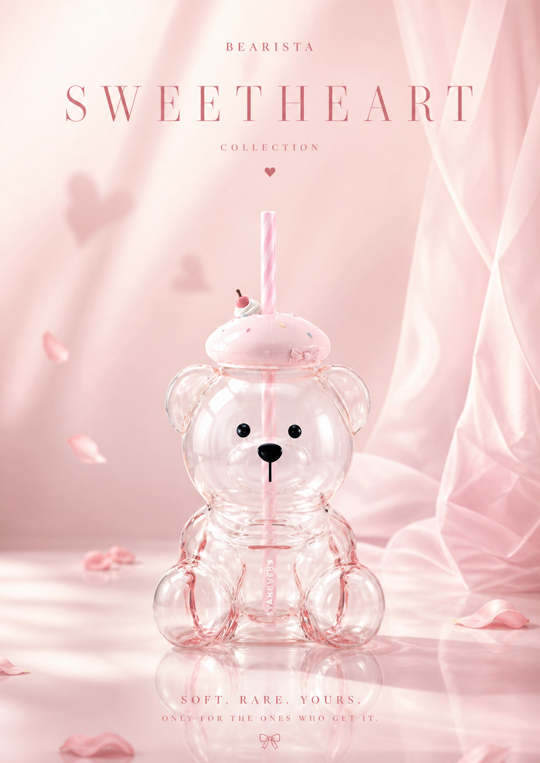 Bearista vidrio Starbucks Summer Sweetheart Series Pink Glass Cup