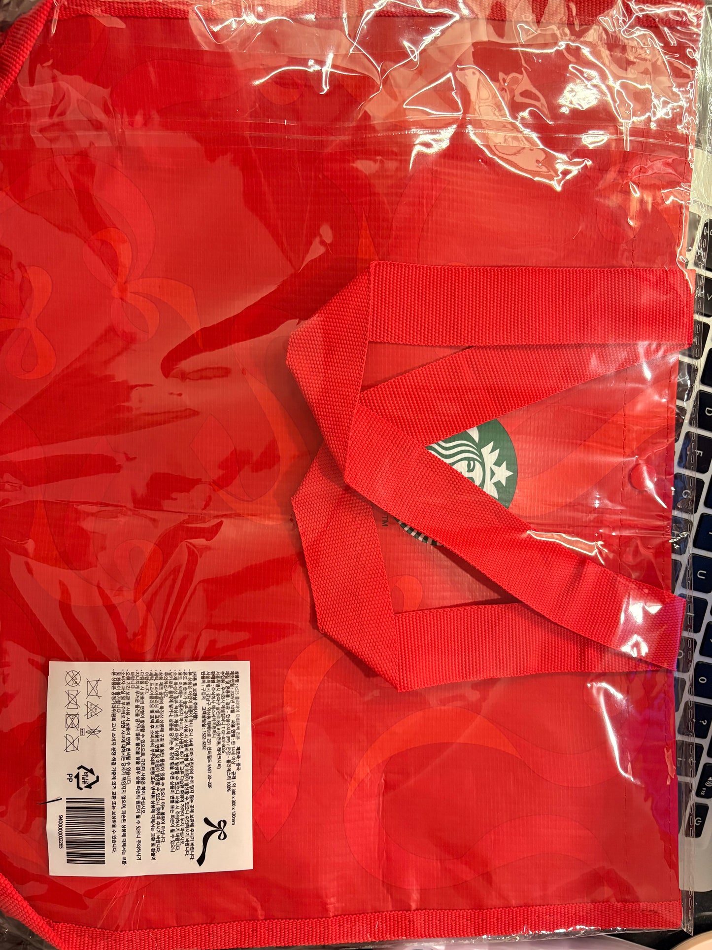 Bolsa reusable roja Starbucks Corea