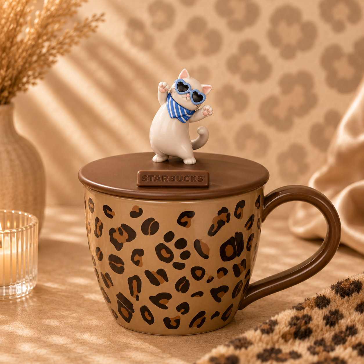 Taza de cerámica con tapa Starbucks Starbucks China 2026 Leopard Print Series 355ml mug with lid
