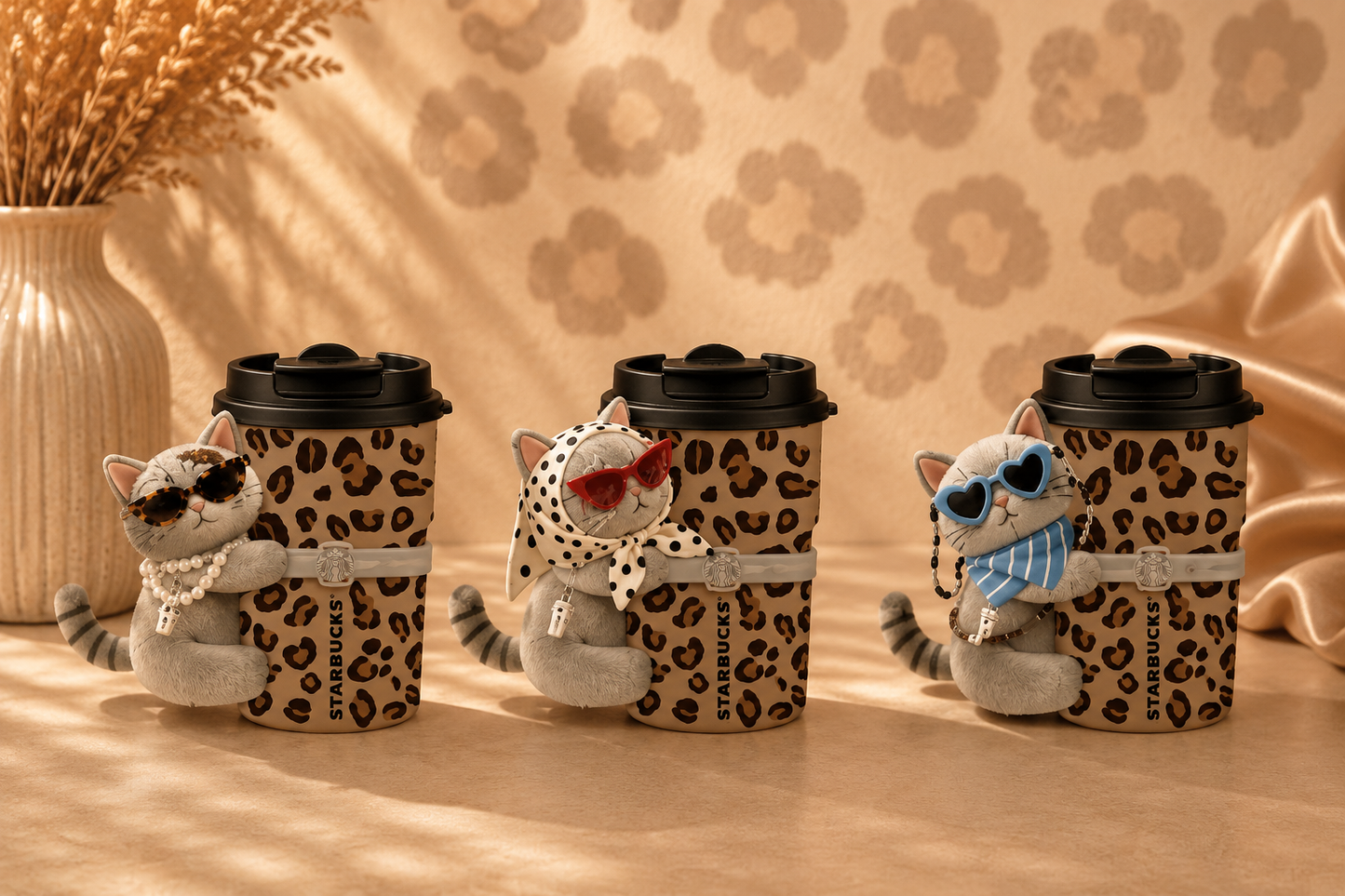 Vaso de acero inoxidable con doble boquilla Starbucks Starbucks China 2026 Leopard Print Series 345ml double mouth stainless steel cup el peluche es al azar