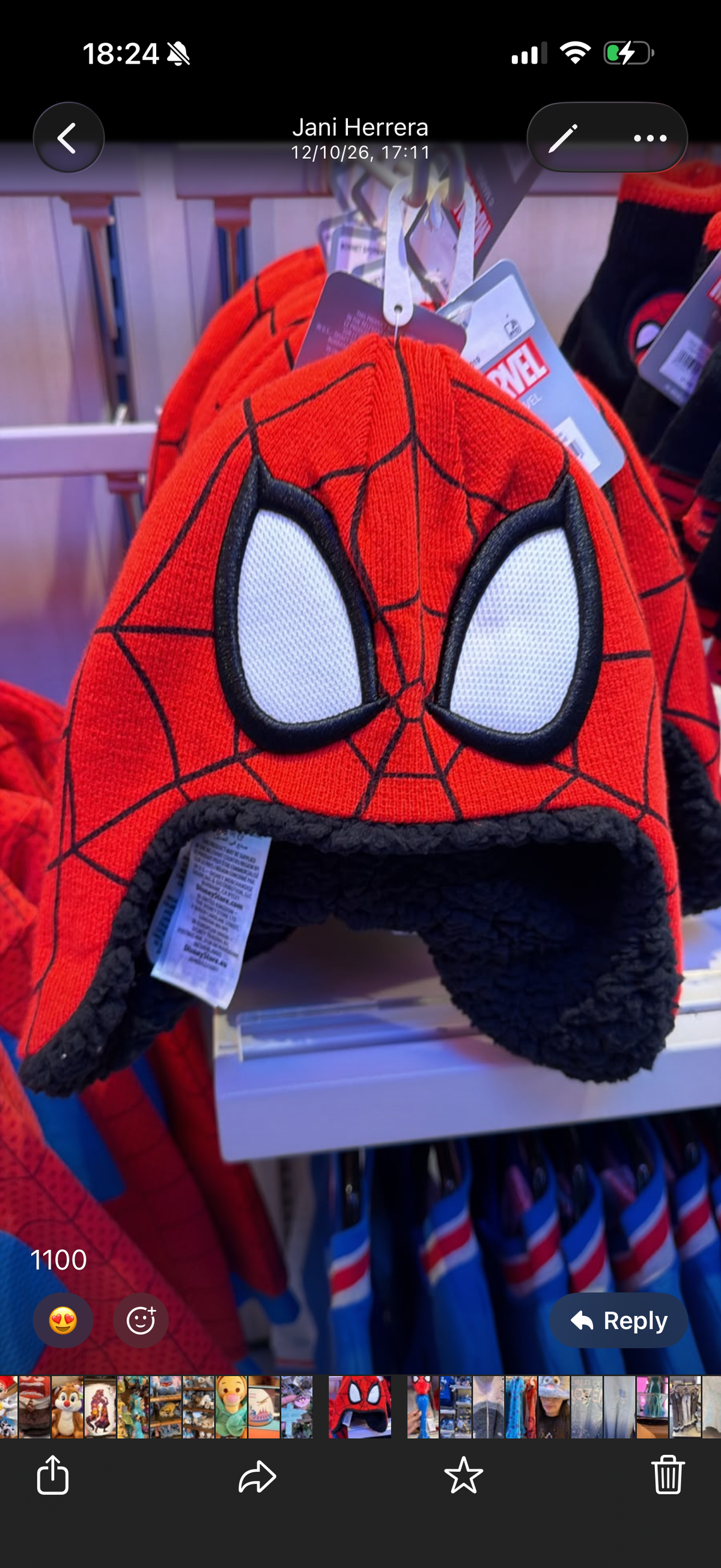 Gorro Spiderman Disneyland paris