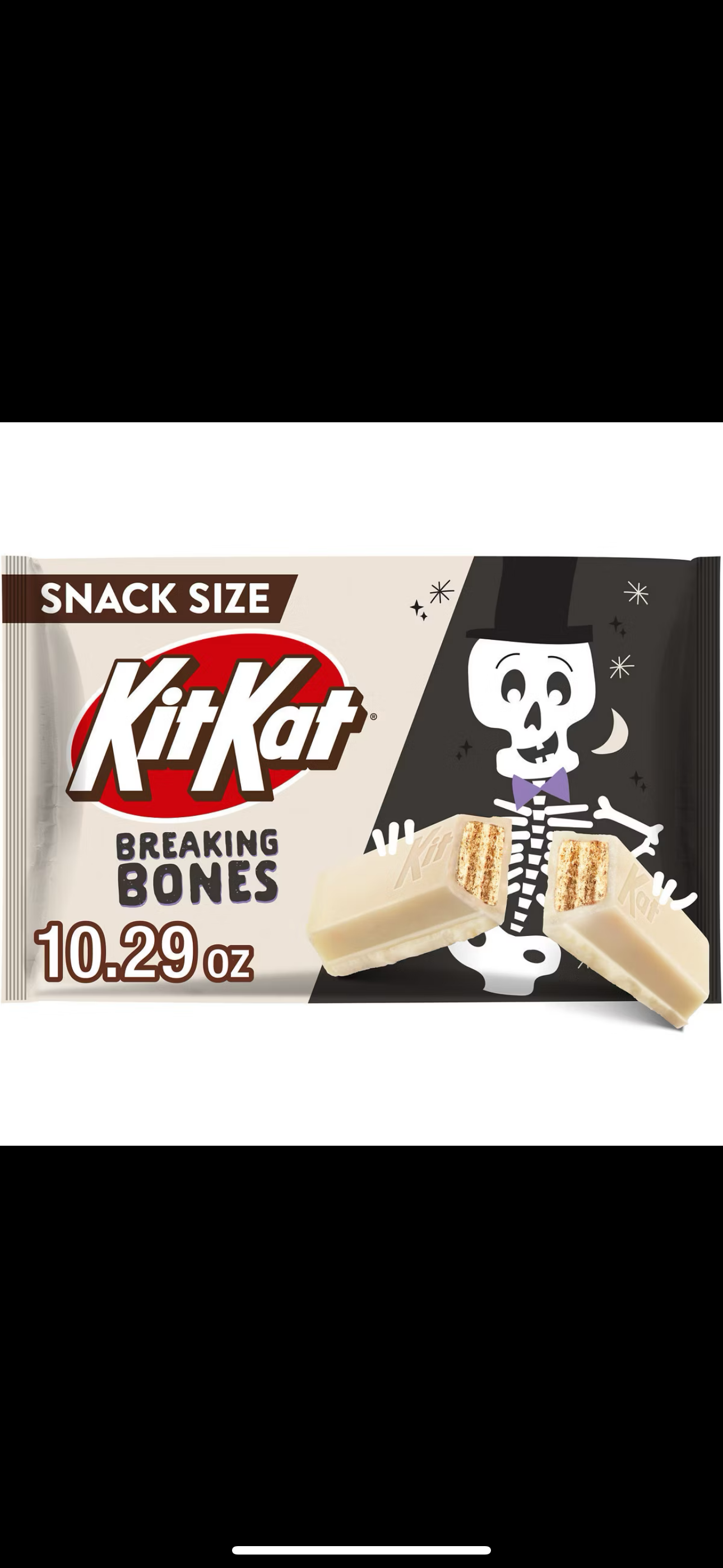Kit Kat White Creme Breaking Bones Halloween Candy Snack Size - 10.29oz US Goods