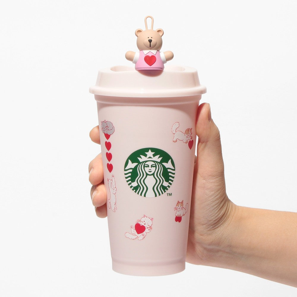 Reusable Starbucks San Valentín Japón 2025 con stopper