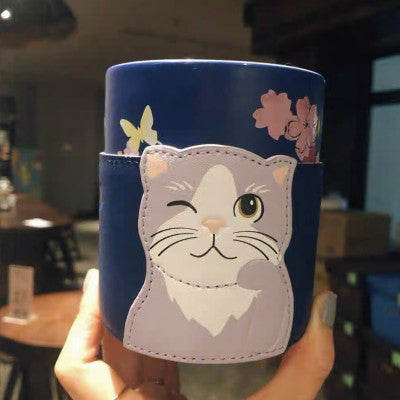 Starbucks 2019 China Sakura azul gato 12oz taza