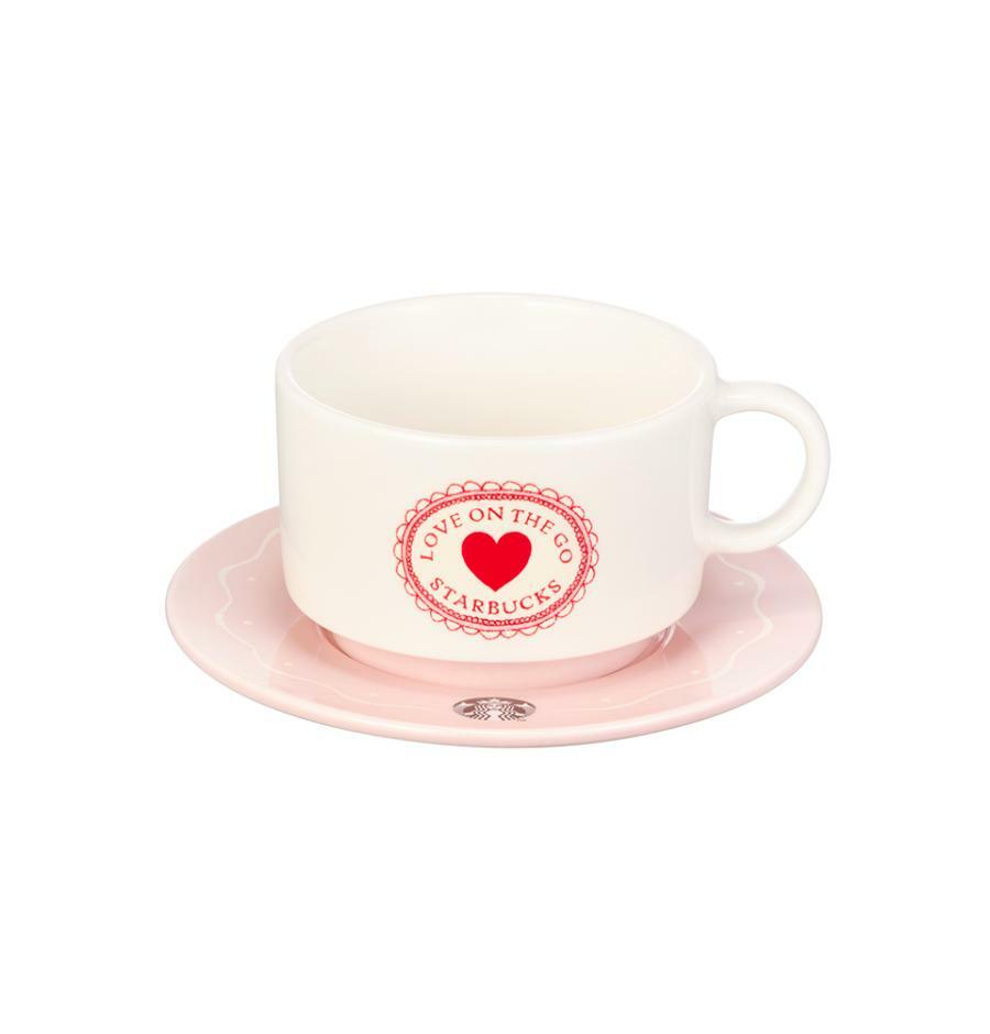 Taza y platillo Swetty Bunny 237m Starbucks Corea San Valentín 2025