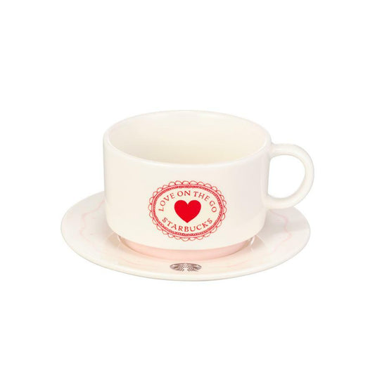 Taza y platillo Swetty Bunny 237m Starbucks Corea San Valentín 2025