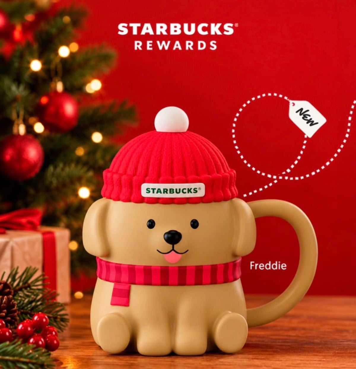 Taza Navidad perro con gorro