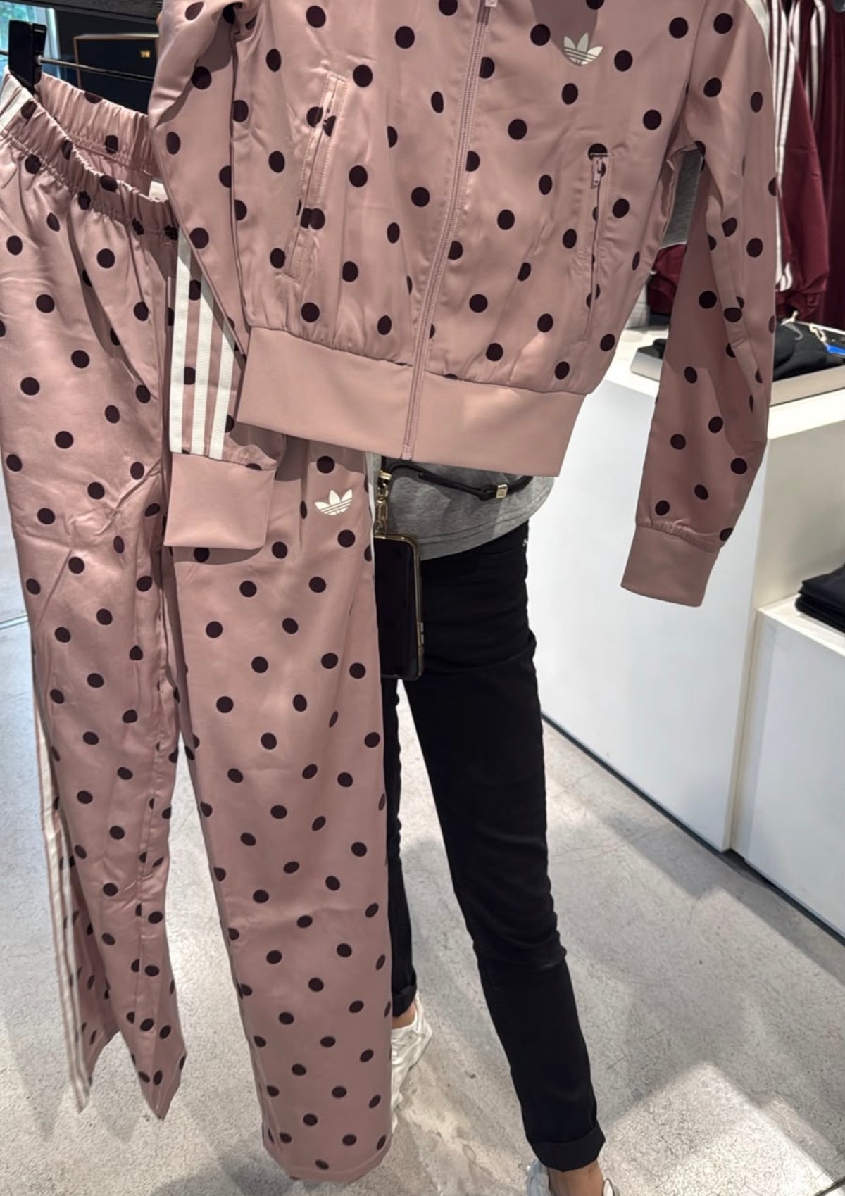Pantalón polka dot rosa XL