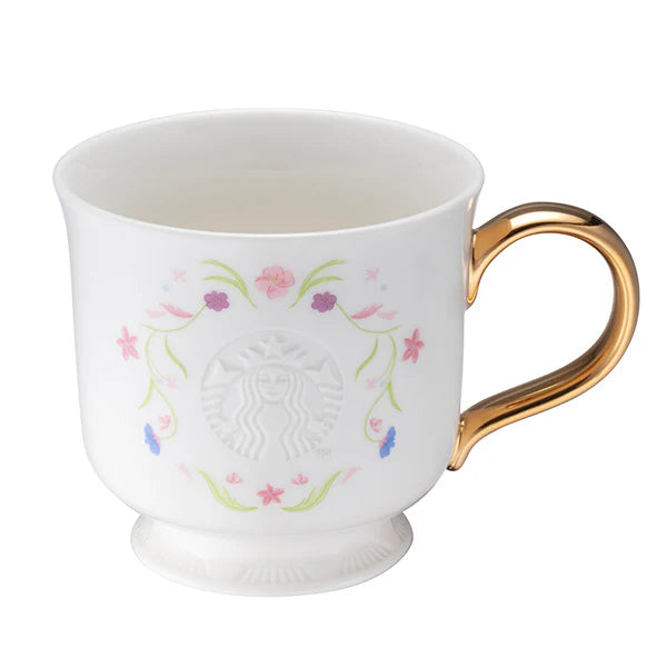 Taza de ceramica con asa dorada Starbucks Taiwan 2026 Mother's Day Series 355ml