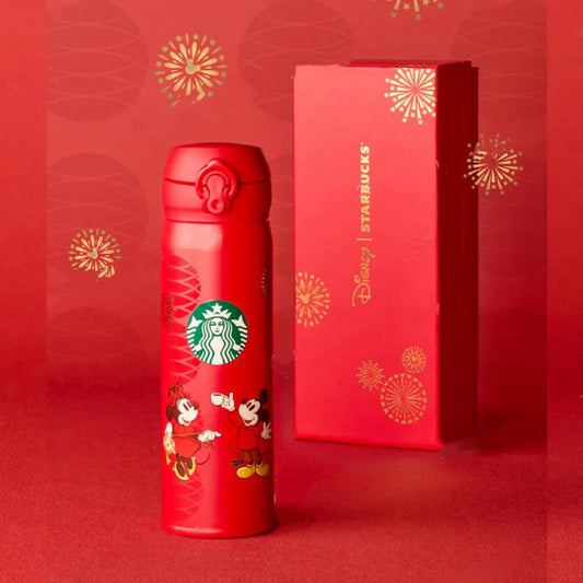 Thermos acero inoxidable rojo 500ml Starbucks China and Disney co-branded Mickey Mouse Celebration Series Thermos