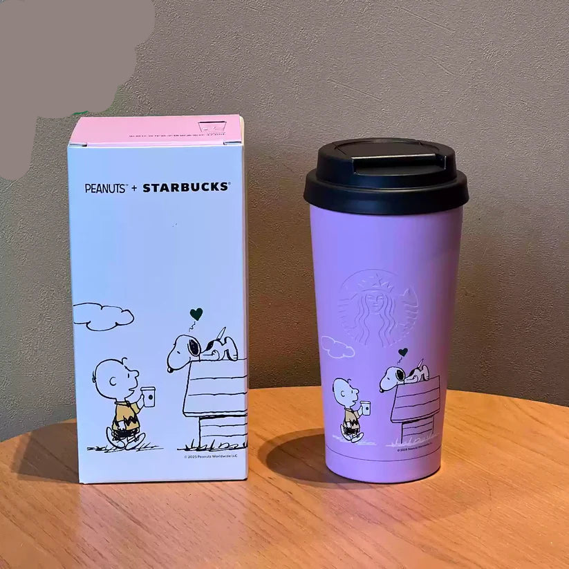 Elma de Acero Inoxidable morado Starbucks and PEANUTS 2025 co-brand Snoopy PEANUTS X STARBUCKS 2025