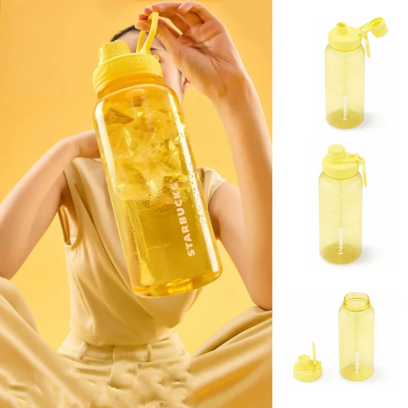 Botella de Plastico Amarilla Starbucks China 2025 Colorful summer Series 1000ml 35.2oz