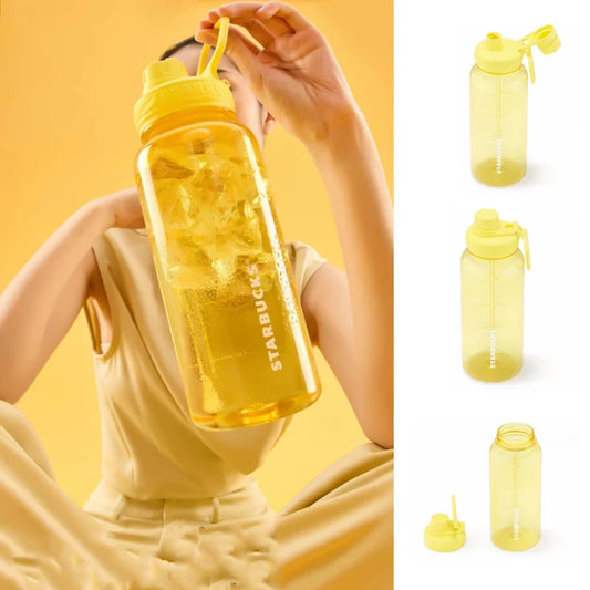 Botella de Plastico Amarilla Starbucks China 2025 Colorful summer Series 1000ml 35.2oz