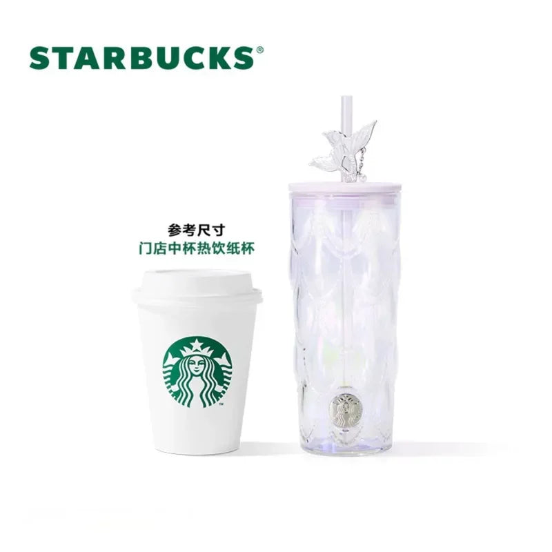 Vaso de Vidrio con popote Starbucks China 2025 Dreamy Tales series  550ml 19.36oz