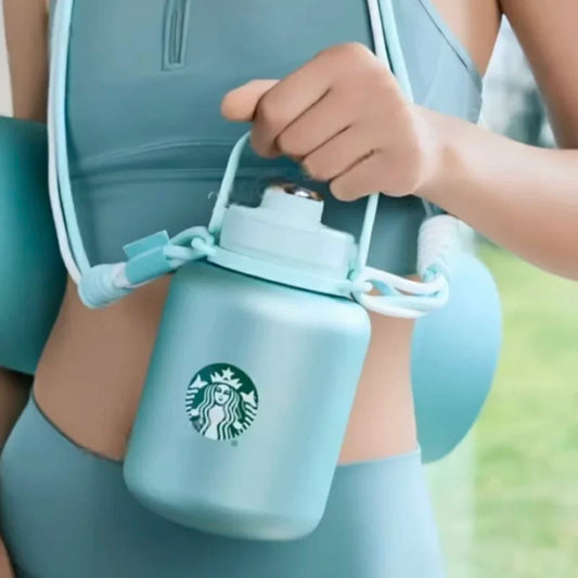 Botella de Acero Inoxidable con correa Starbucks China 2025 Small fresh series 860ml 30.27oz