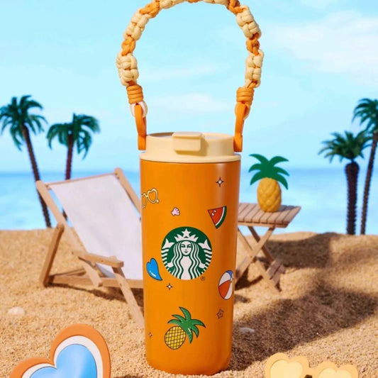 Termo de Acero Inoxidable con Popote  Starbucks China 2025 Tropical Series Cup 640ml 22.52oz