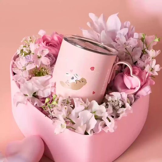 Taza de Acero Inoxidable con tapa Starbucks China 2025 Valentine's Day online series 355ml 12.49oz