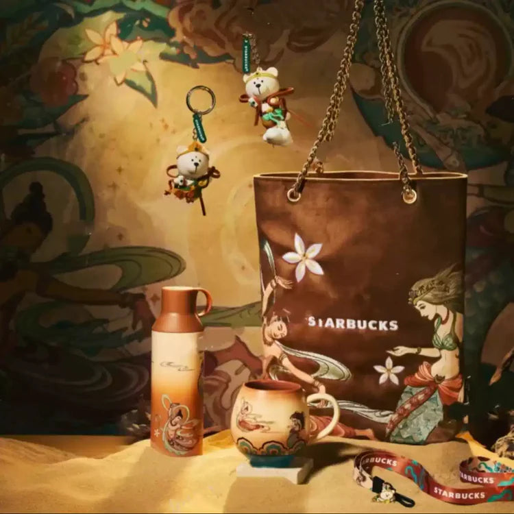 Llavero Starbucks China 2025 and the Dunhuang Academy of Fine Arts co-brand series