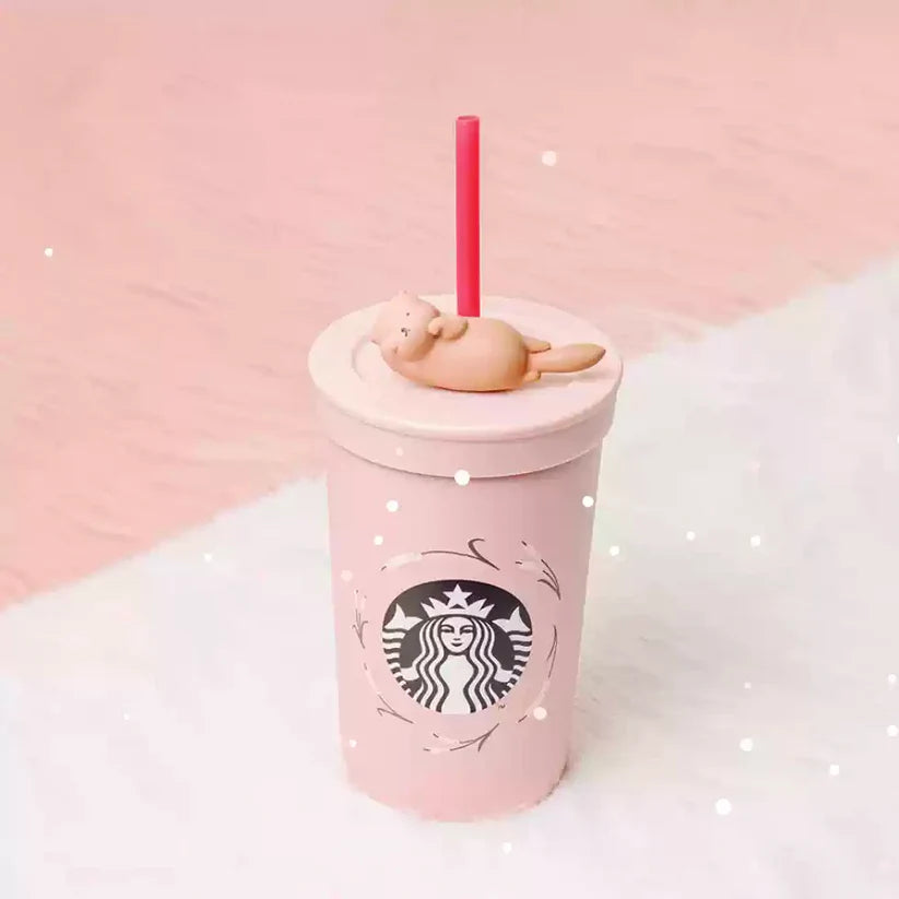 Vaso con Popote Starbucks HONG KONG 2025 Valentine's Day 473ml