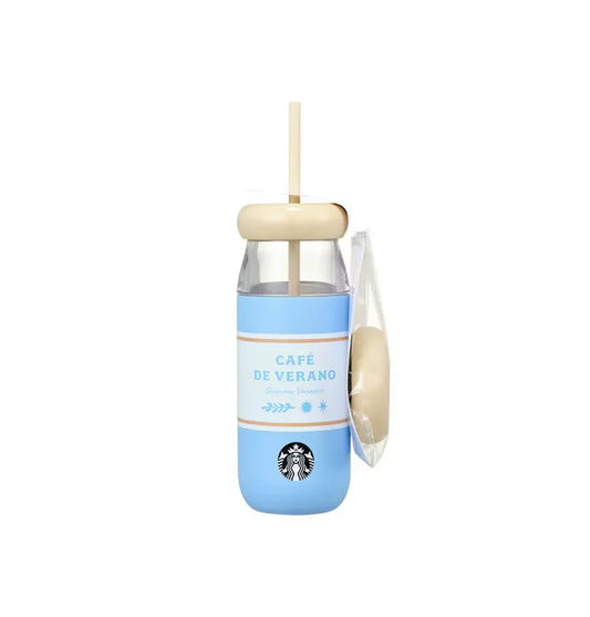 Botella Azul con Popote y Tapa Starbucks Korea 2025 Summer season1 series  355ml 12.49oz