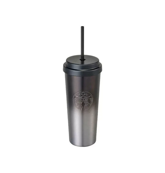 Vaso de Acero Inoxidable Negro degradado con popote Starbucks Korea 2025 core selected series 591ml