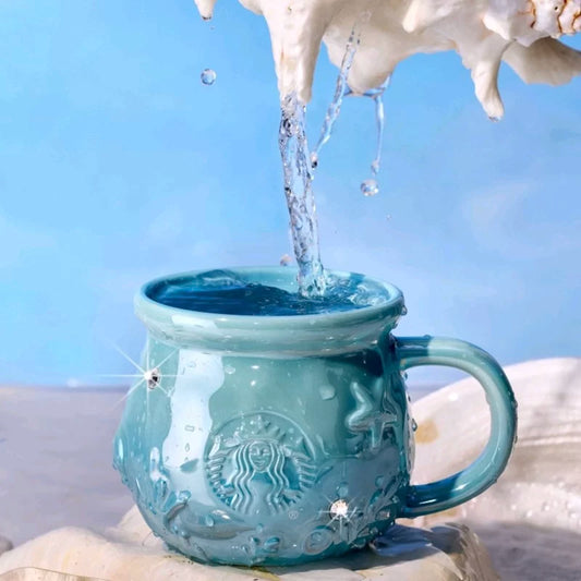 Taza de Ceramica Starbucks Romantic Ocean Anniversary Series 420ml
