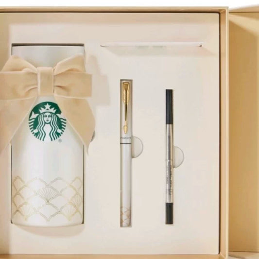 Termo de Acero Inoxidable con Pluma Parker Starbucks Romantic Ocean Anniversary Series Cooperation Gift Box Set