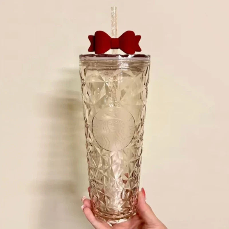 Starbucks Taiwan 2025 Christmas Party Series PRISM Red Ribbon TOGO Cold Water Cup 24oz 710ml