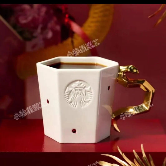 Taza Blanca de Cerámica Starbucks China 2025 snake new year  370ml