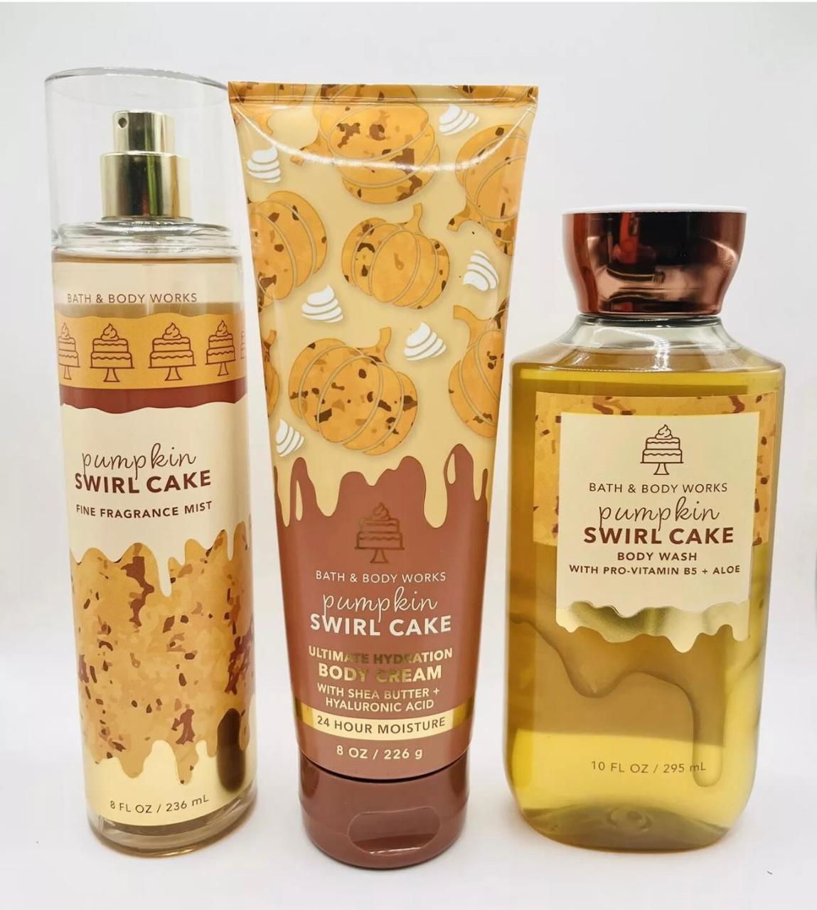 Pumpkin Swirl Cake 3 piezas Bath and Body Works