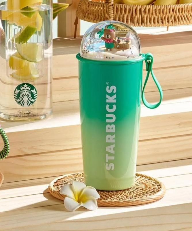 Termo de Acero Inoxidable Domo Verde degradado Starbucks Corea Summer 2 2025