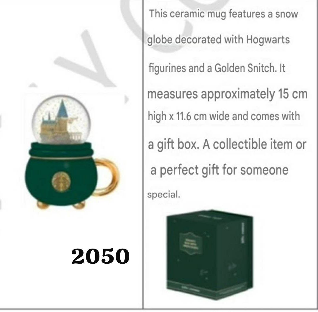 Taza Harry Potter con Globo de Nieve Hogwarts Coleccionable | Caja de Regalo