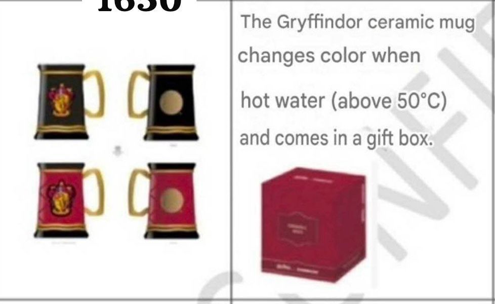 Taza Mágica Gryffindor Harry Potter que Cambia de Color con Calor | Caja de Regalo