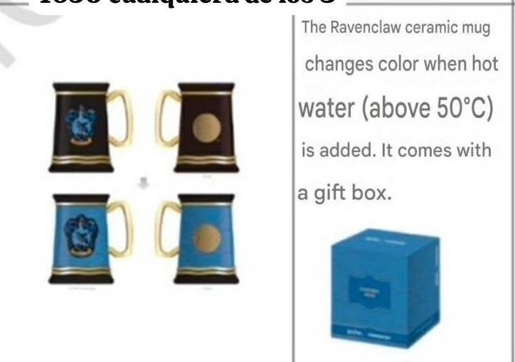 Taza Mágica Ravenclaw Harry Potter que Cambia de Color con Calor | Caja de Regalo