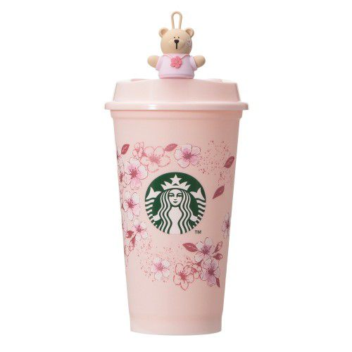 🌸 Vaso Reusable Starbucks Sakura Rosa con Tapa Bearista | Edición Japón Coleccionable