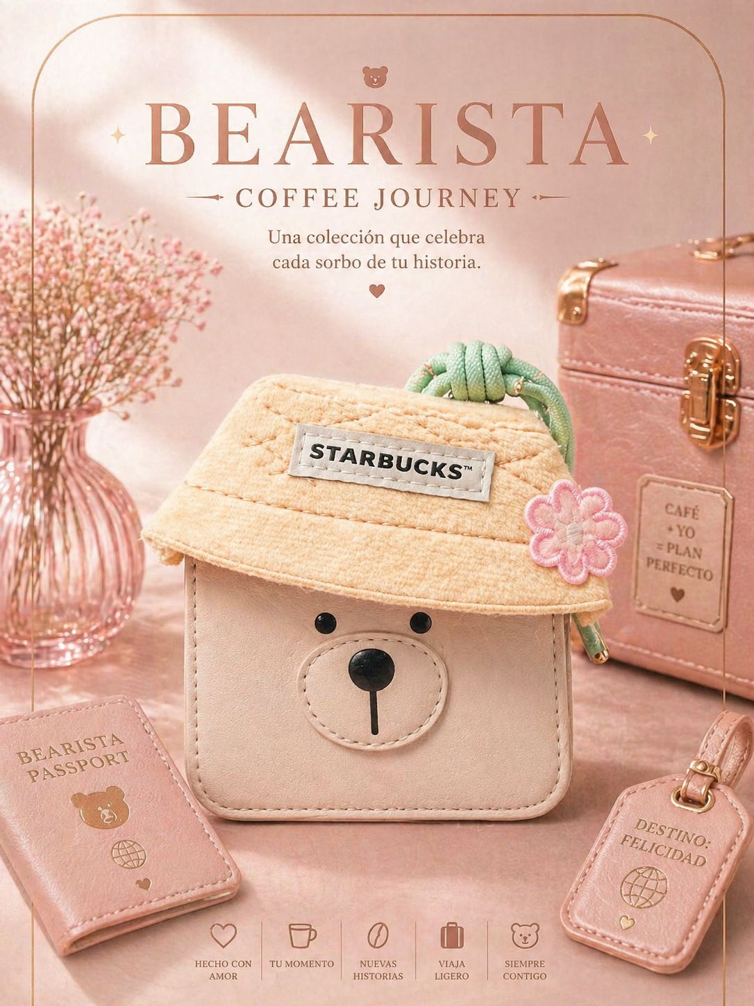 Portatarjeta Bearista Starbucks Thailand 2026 Bearista's Coffee Journey series Bearista Card Holder