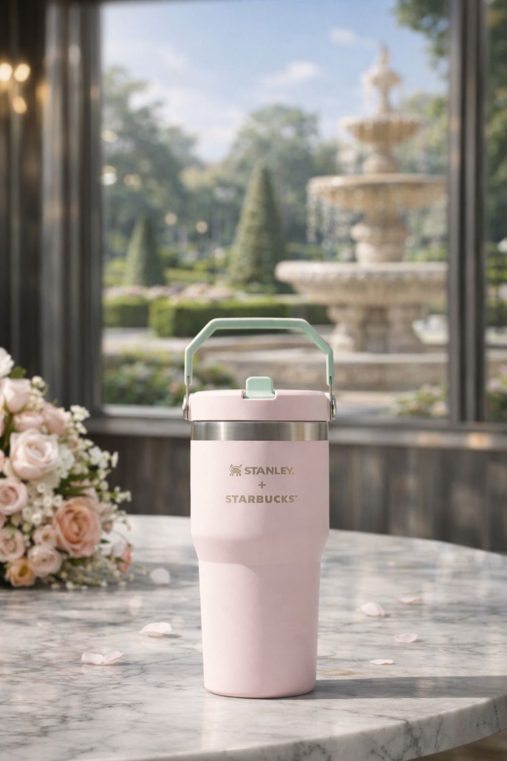 Starbucks Taiwan 2026 Sakura series Stanley handle stainless steel cup 591ml