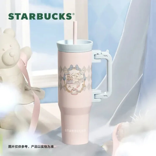 Termo con Popote 39oz de acero inoxidable Starbucks 2024 China Princess Afternoon Tea Pink Bear