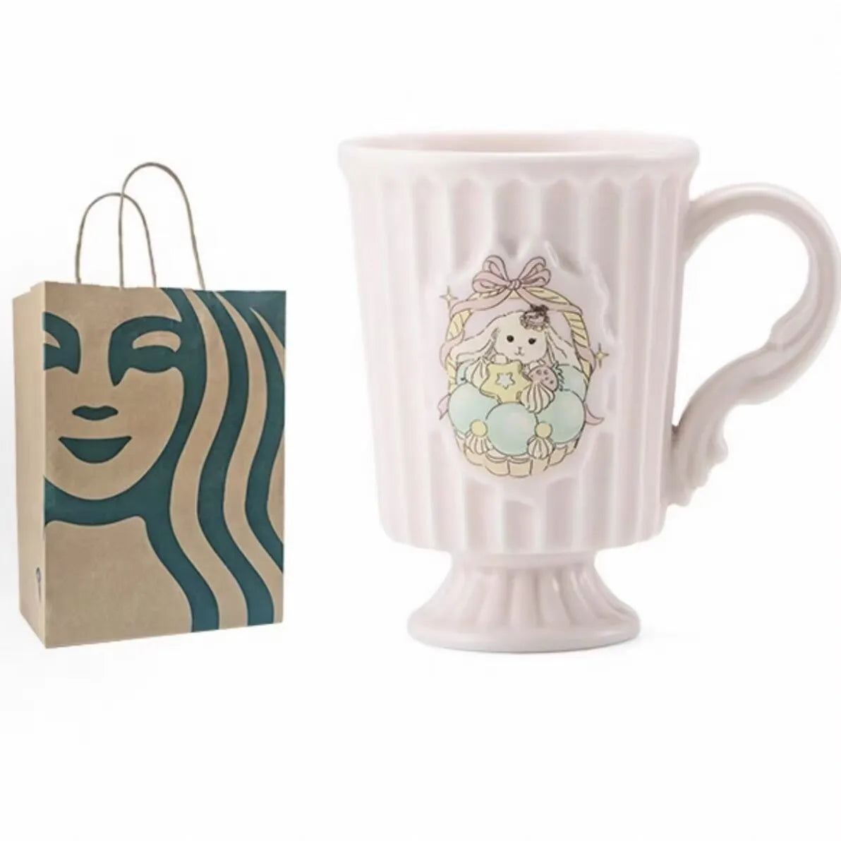 Taza rosa de cerámica Starbucks 2026 China Summer Dessert Party Pink 10oz Mug