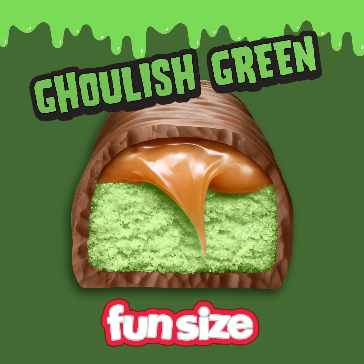 Twix Barras de Chocolate Halloween de Tamaño Divertido, Color Verde Macabro, Bolsa de 9,8 oz