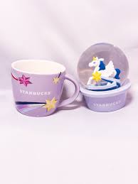 Taza de Ceramica con Bola de Nieve Pegaso muy Rara Starbucks Japon 89 ml Lives Tiktok
